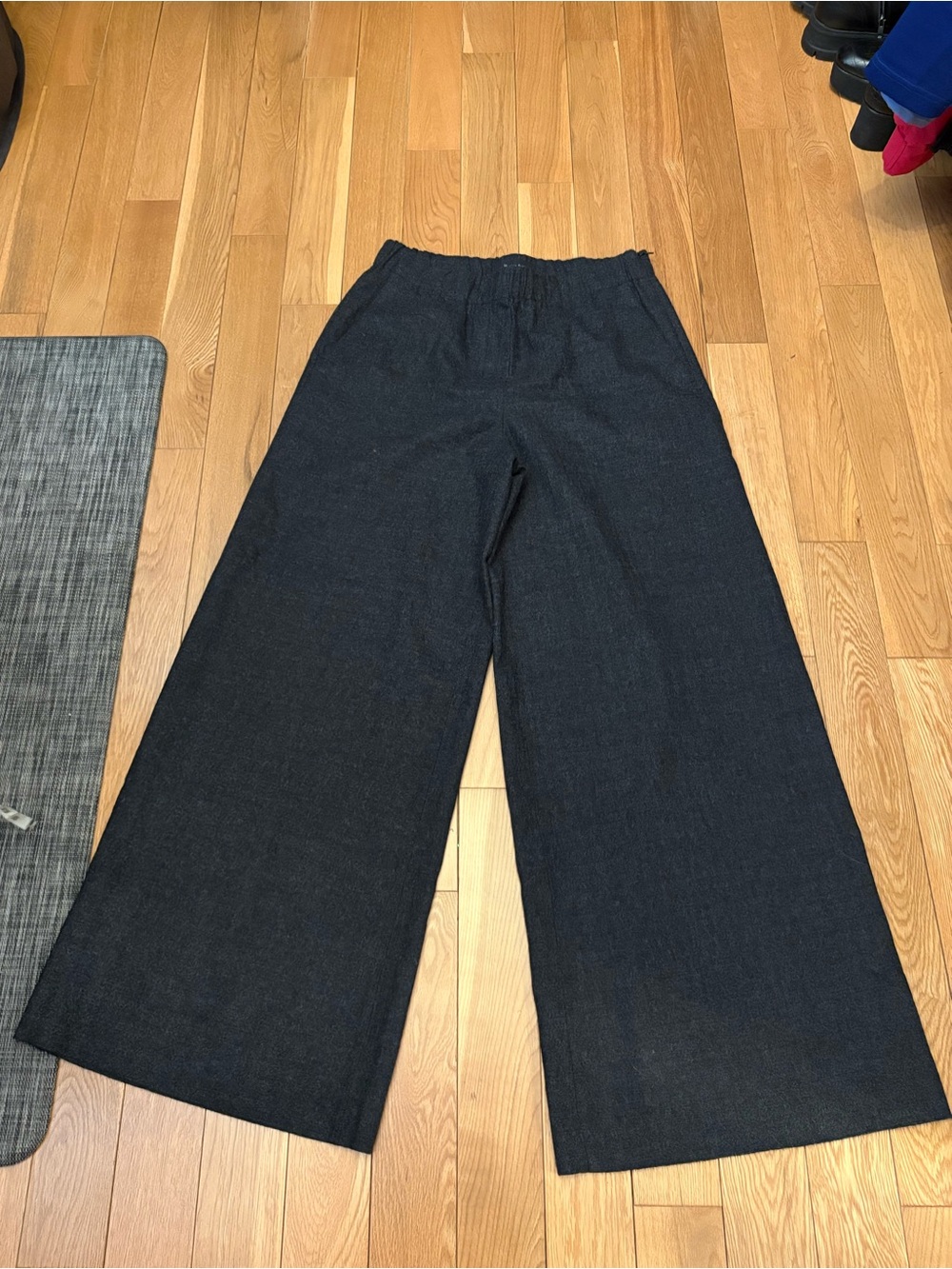 Massimo Dutti Wool Wide-leg Pull-on Trousers